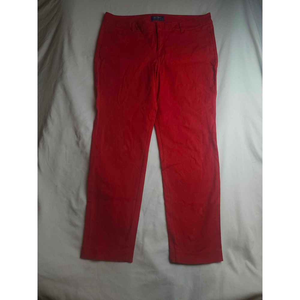 Old Navy Pixie Mid-Rise Ankle Pants Red Chino Trousers Womens 12 Regular
